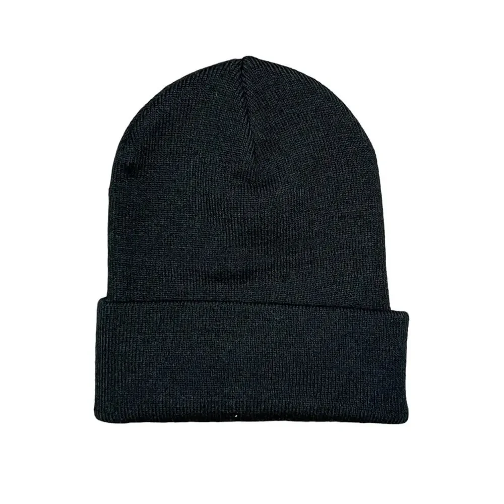 CONTRAST Logo Rainbow Overlapped Embroidered Unisex Black Beanie One Size EUC